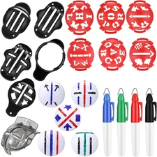 16 Packs Golf Ball Marker Golf Accessories 12 Golf Ball Marking Stencils Letter 