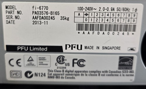 Fujitsu fi 6770 (PA03740-B005) Duplex 600x600 DPI Production-class scanner No PS - Picture 19 of 20