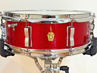 NEAR MINT 1960's Ludwig Jazz Festival Snare Drum 14 x 5 Red Sparkle ORIGINAL!