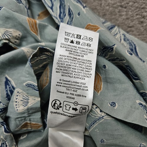 Seasalt Larissa Organic Soft Cotton Shirt Size 8 Green Leaf Floral Print Long Sl - Picture 11 of 11