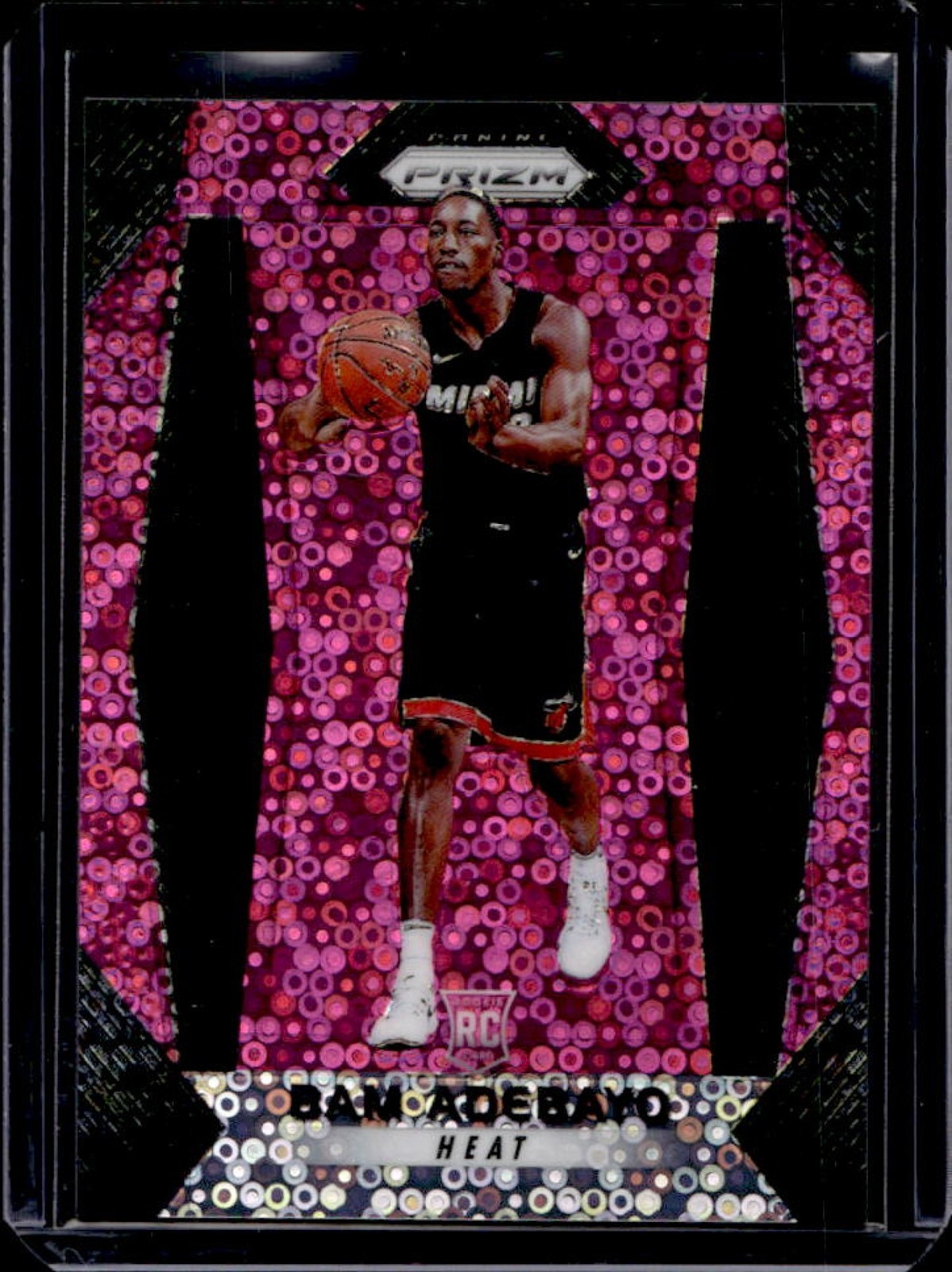 2017-18 Panini Prizm Bam Adebayo RC Prizm Fast Break Pink Rookie #/50 Heat