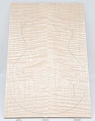 Figured 5A Curly Maple Droptop Glued Guitar Luthier Wood 21 x 14-1/4 - 14 x 7/16