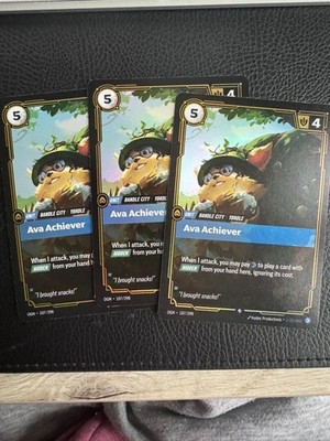 Ava Achiever OGN 107/298 Rare Riftbound League of Legends x 3 (playset)