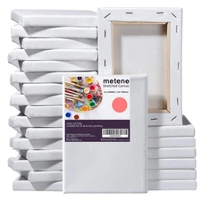 Stretched Canvas for Oil & Acrylic Painting (4x4" x24, 8x10" x32, 9x12" x10)