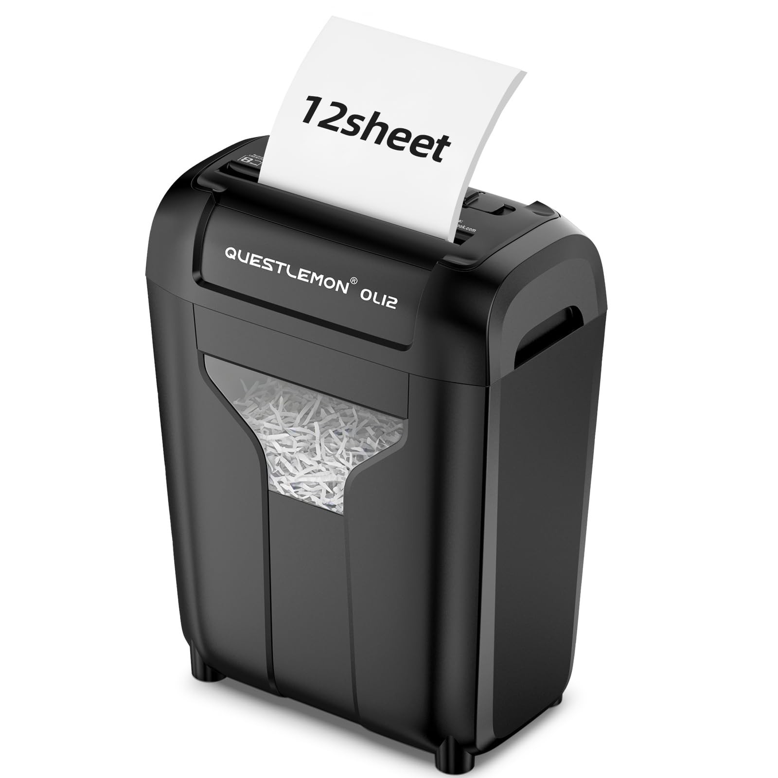 ** NEW 12-Sheet Paper Shredder | Quiet Cross Cut | P-4 Security | 4.5 Gallon Bin-image