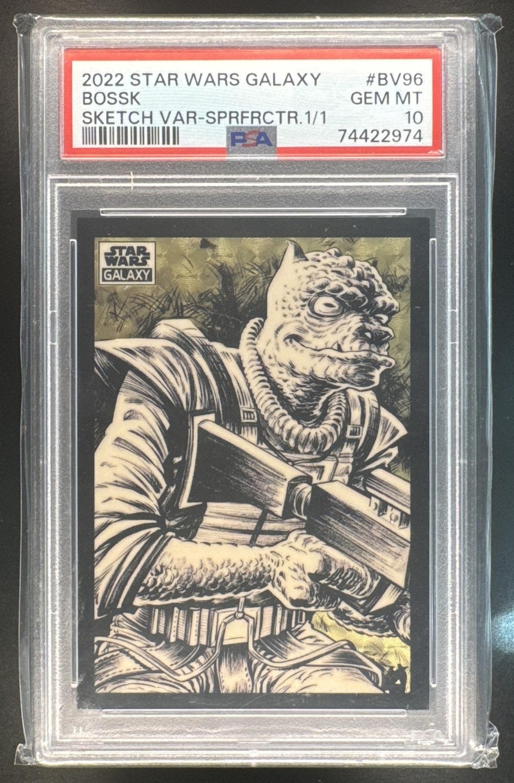 2022 Topps Star Wars Galaxy Bossk Sketch Superfractor #BV96 PSA 10