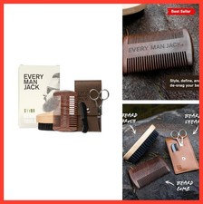 Beard Grooming Kit for Men 5 Piece Gift Set Sandalwood Comb Brush Shears Travel