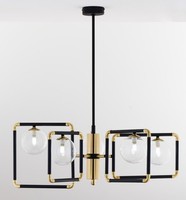 Deckenleuchte Metall Glas In Schwarz Gold G9 Wohnzimmer Deckenlampe Modern