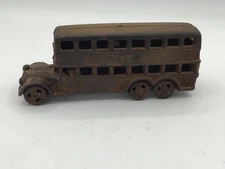 A C Williams? Cast Iron Double Decker Bus & Driver Toy unrestored, heavy