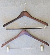 2 SIGNATURE DARK Hardwood Hanger Heavy Clothes Coat Suit Jacket Pant Skirt DRESS