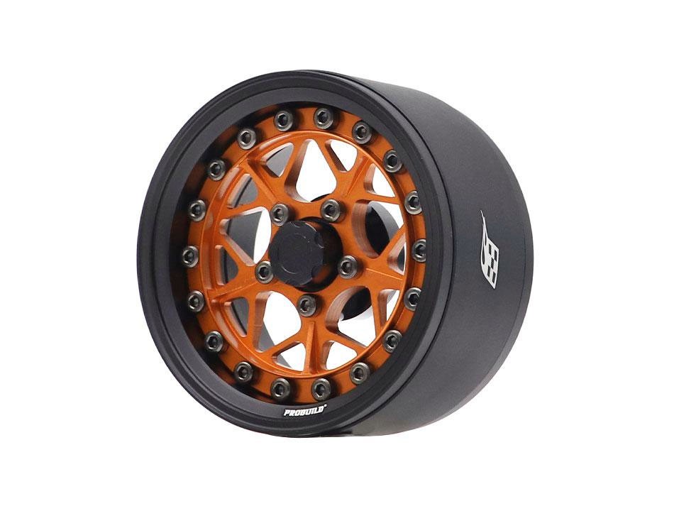 Boom Racing BRPB075MBKOR Probuild 1.9"" LGB Adjustable Offset Aluminum Beadlock