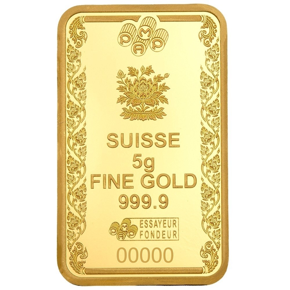 5 gram Gold Bar .9999 Fine Gold - Pamp Suisse Buddha - In Assay