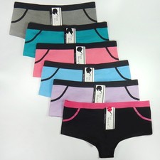 6 x Womens Sheer Spandex / Cotton Briefs - Assorted Colours Underwear Undies