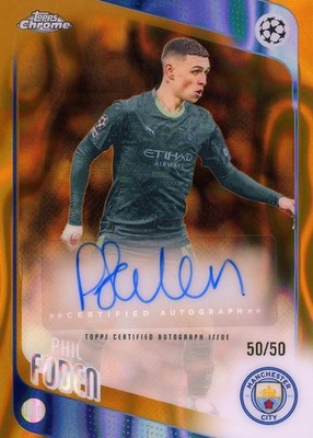 2025-26 Topps Chrome UEFA Club Competitions Phil Foden Gold Lava Auto #CA-PF Man