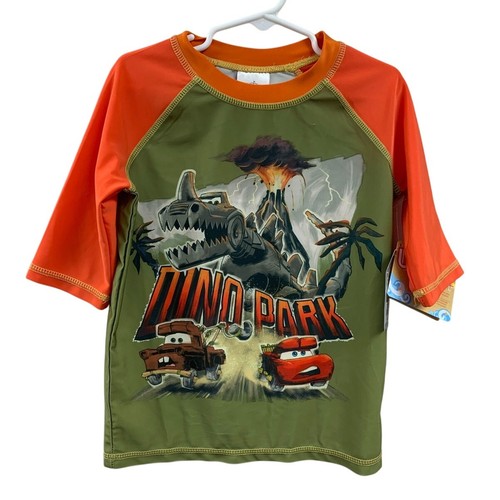 New Disney Cars on the Road Boys 7/8 UPF 50+ Swim Swimming Short Sleeve Shirt - Picture 1 of 4