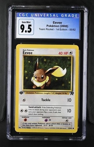 Pokémon Eevee 2000 Team Rocket - 1st Ed. Card Number 55/82 CGC 9.5 *CGC 10 Now*