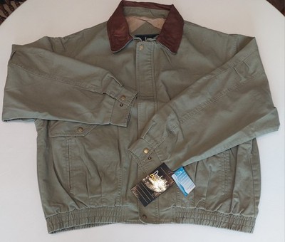 VTG Dunbrooke Distinctive Images Navigator Jacket XXL Cotton Leather Trim NWT