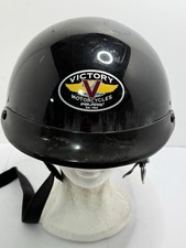 Casco de montar Victory Motorcycle Polaris negro puro con tazón de pudín talla mediana M