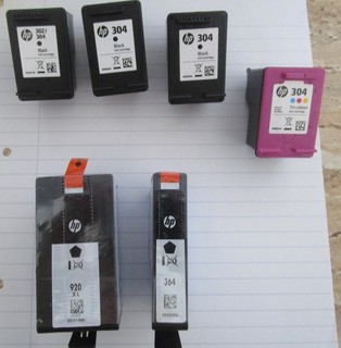 HP 920 XL neu / HP364 neu / 3 x HP 304 black leer / 1 x 304 tricolor leer
