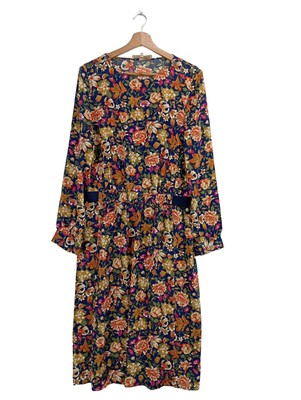 VANESSA BRUNO Langarmkleid Damen Kleid Gr. DE 40 hellorange-pink-khaki Elegant