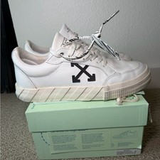 Off White Vulcanized Eco Canvas Sneakers by Virgil Abloh Size 40 w/ Box