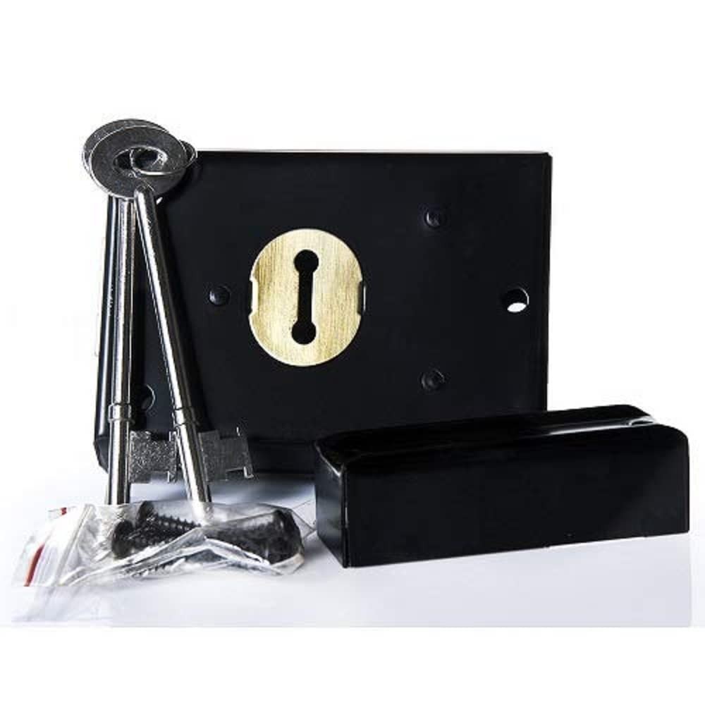 Yale - Rim Deadlock for Garden Sheds, Gates and Internal 62 x 76mm, Black