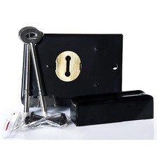 Yale - Rim Deadlock for Garden Sheds, Gates and Internal 62 x 76mm, Black 