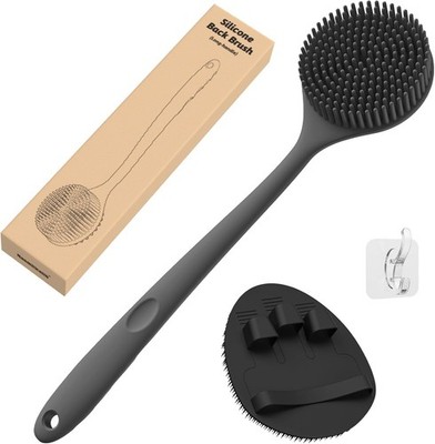 Manmihealth Silicone Back Scrubber(Thick Bristles) & Soft Bath Glove Set