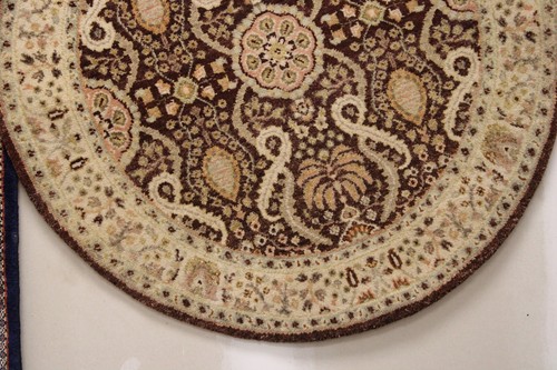 3'1" x 3'2" ft. Oushak Traditional Hand Knotted Wool Oriental Round Rug - Picture 4 of 7