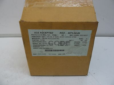 NEW CRANE NUCLEAR INC 33760 VALVE 3'' 150 LBS SPEC SA351 GRADE CF8M 