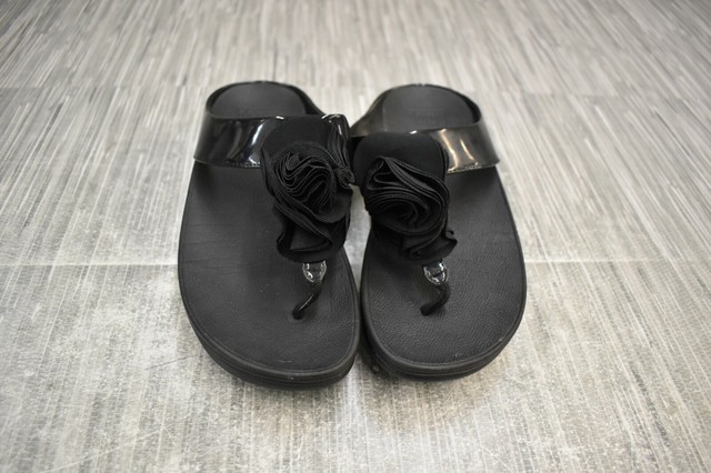 **Fitflop Florrie Toe Post C91-001 Sandal, Women's Size 6, Black for sale online