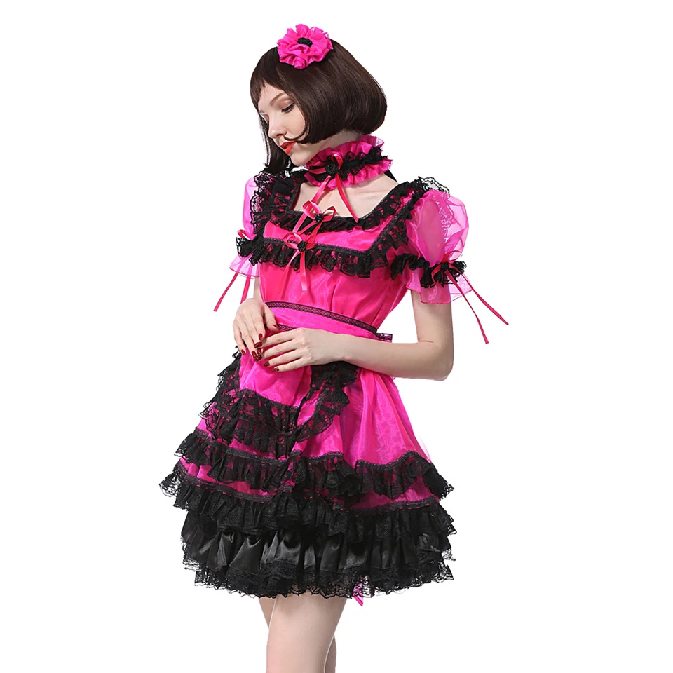 Sissy Maid Square Cut Neck Satin Dress Tailor-Made - Image 3 of 4