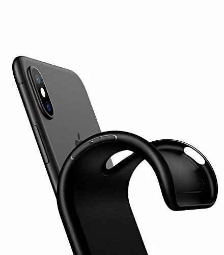 Funda protectora negra para iPhone X (USAMS) Premium y duradera anti huellas dactilares Foto 2 de 4