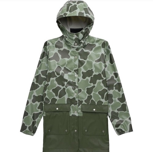 Herschel Rainwear Parka Women's Green Camouflage Outwear Activewear Jacket NEW S