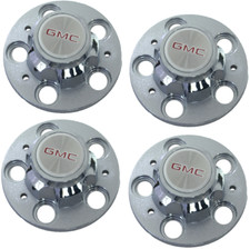 77-87 Gmc C10 2wd Truck Chrome Rally Wheel Center Hub Caps With Logo 5-lug