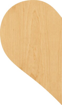 Half Heart Laser Cut Out Wood Shape Craft Supply - Woodcraft Cutout