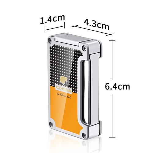 New Yellow Windproof Butane Lighter Jet Flame Gas Torch Cigar with Punch - Picture 7 of 8