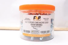 (100-Pk) F4P Round Head Machine Screws Combo Zinc Plated 1/4" x 1-1/2"