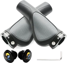 Ergonomic Bike Grips - Widen Holding Rubber Grips with Aluminum Lockgrips for Mo