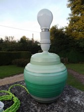 RARE ART DECO LAMP BRITISH ART SHELLEY POTTERY SHADES OF GREEN 1930