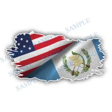 (2) American Guatemala Flag Distressed Decal Sticker Car Truck Window USA
