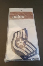 AAFES - STAFF SERGEANT INSIGNIA PATCHES - BLUE MEDIUM SET OF TWO VINTAGE SEALED 