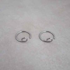 24 small surgical stainless steel earring hoops with front facing loop