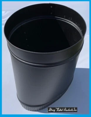 GRAY METALS VERMONT CASTINGS - 8" Wood Stove Pipe Oval To Round Adapter 24 GA. BLACK