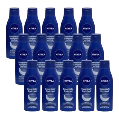 15 Pack Nivea Essentially Enriched Rich Body Lotion 8.4 oz Almond Oil Dry Skin