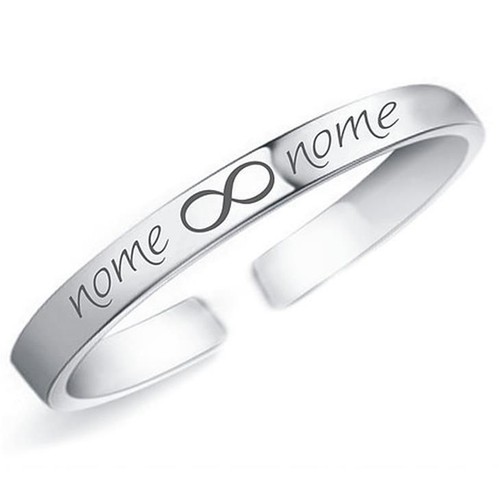 送料無料 ジュエリー アクセサリー カスタムブレスレットbracciale In Argento 925 Personalizzato Rigido Infinito 超目玉 Diddyriese Com