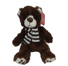 Ms Teddy Bear Brown With Scarf Stuffed Animal Plush Toy with Tag Age 3 Up 8 in