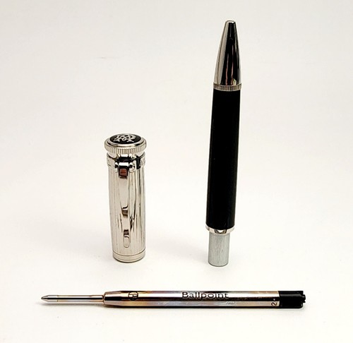 RARE DUNHILL SENTRYMAN CHASSIS BLACK AND SILVER BALLPOINT PEN NWE2613 NEW W/ BOX - Picture 14 of 20