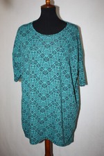 LuLaRoe Size M Top Irma Tee Green Black Geometric Print USA Made