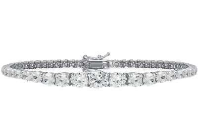 Bracciale Mano Di Fatima In Argento 925 Rodiato Con Zirconi Bianchi - Regolabile E Ipoallergenico, Regalo Perfetto